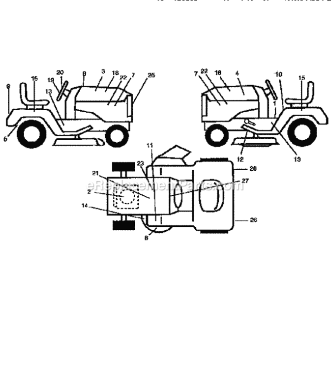Page F Diagram and Parts List for 917259592  Craftsman Lawn Tractor