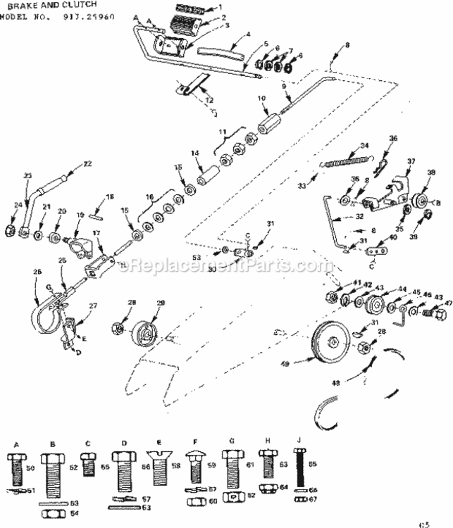 Page C Diagram and Parts List for 91725960  Craftsman Lawn Tractor