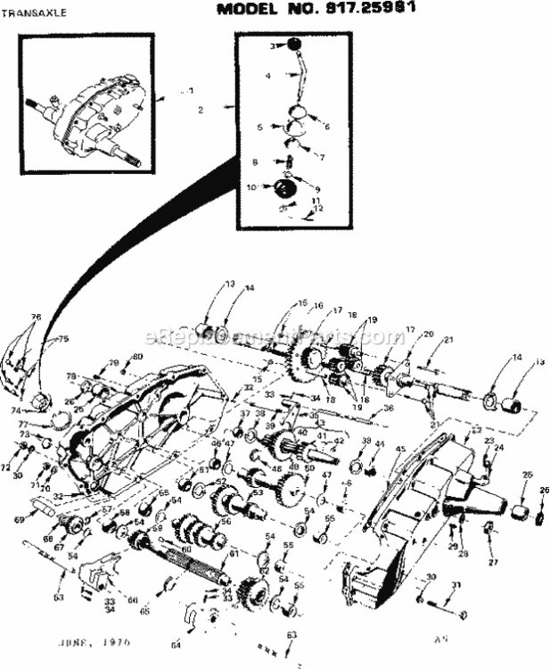 Page F Diagram and Parts List for 91725963  Craftsman Lawn Tractor