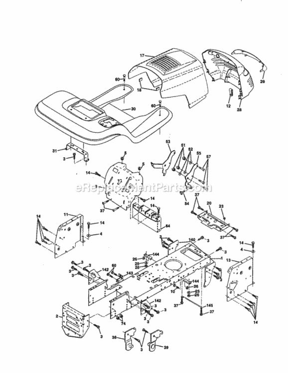 Page B Diagram and Parts List for 917259820  Craftsman Lawn Tractor
