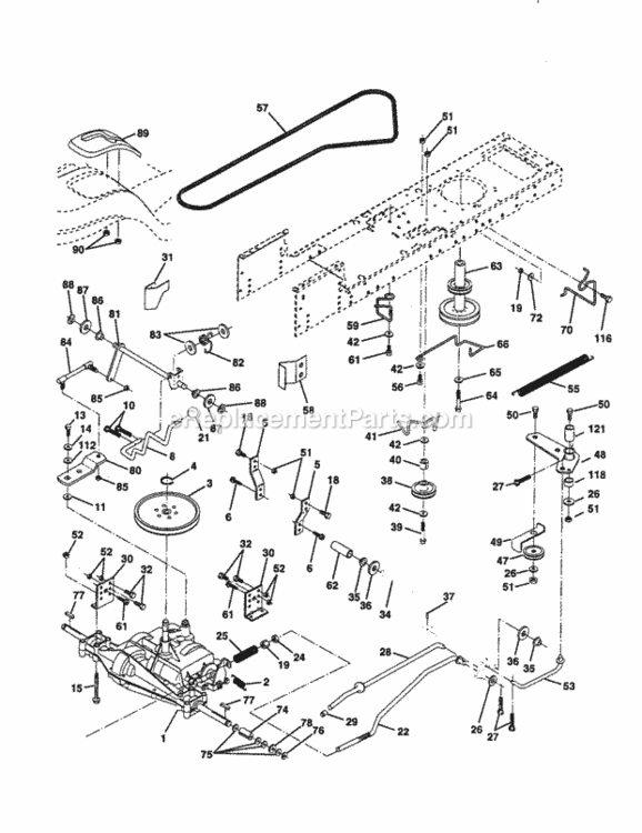 Page C Diagram and Parts List for 917259820  Craftsman Lawn Tractor