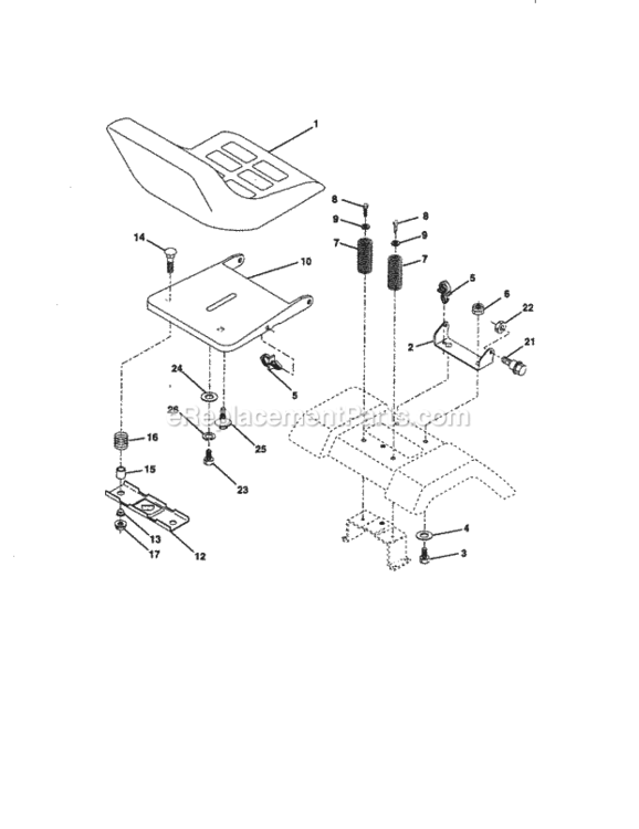 Page E Diagram and Parts List for 917259820  Craftsman Lawn Tractor