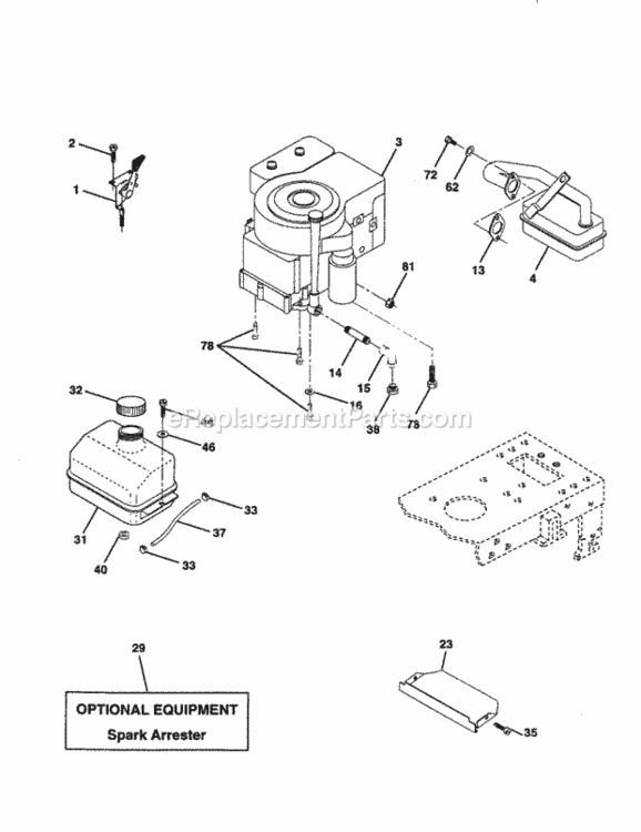 Page H Diagram and Parts List for 917259820  Craftsman Lawn Tractor