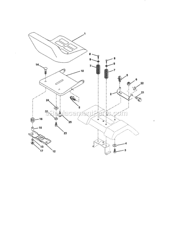 Page E Diagram and Parts List for 917259830  Craftsman Lawn Tractor