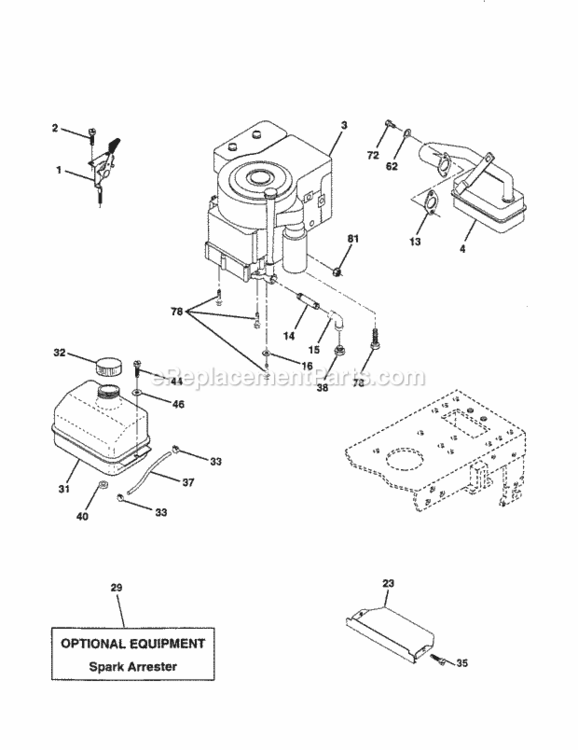 Page H Diagram and Parts List for 917259830  Craftsman Lawn Tractor