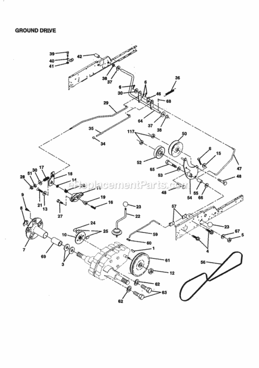 Page B Diagram and Parts List for 917259860  Craftsman Lawn Tractor