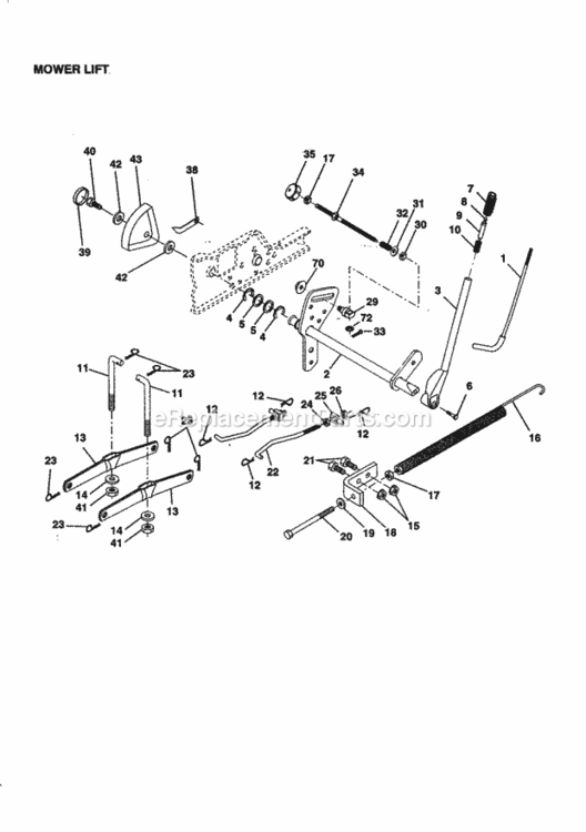 Page H Diagram and Parts List for 917259860  Craftsman Lawn Tractor