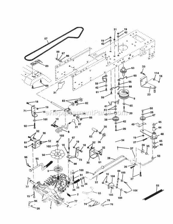 Page D Diagram and Parts List for 917259930  Craftsman Lawn Tractor