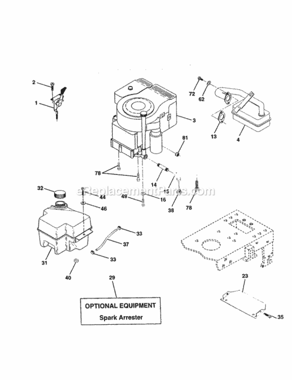 Page E Diagram and Parts List for 917259930  Craftsman Lawn Tractor
