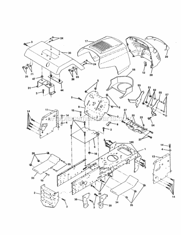 Page B Diagram and Parts List for 917259940  Craftsman Lawn Tractor