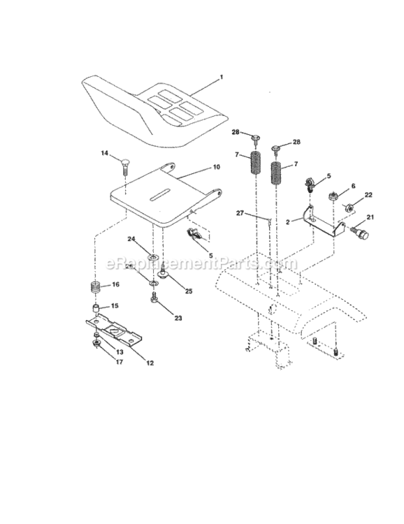 Page G Diagram and Parts List for 917259940  Craftsman Lawn Tractor