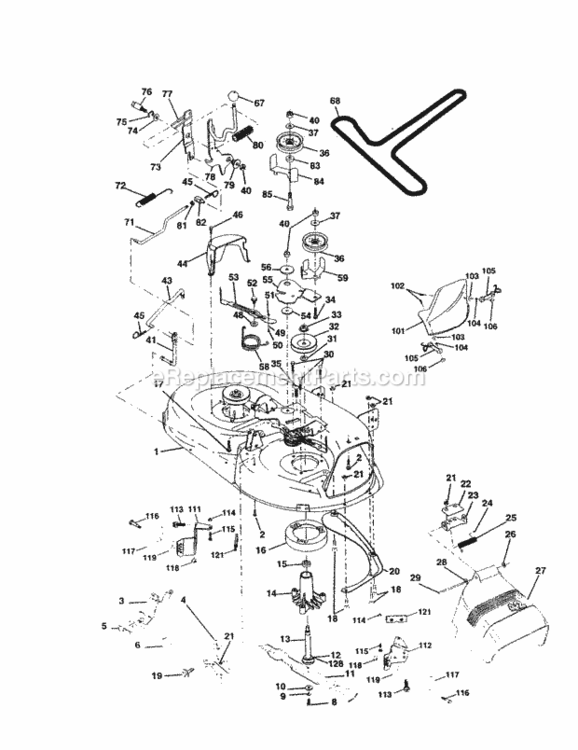 Page J Diagram and Parts List for 917259950  Craftsman Lawn Tractor