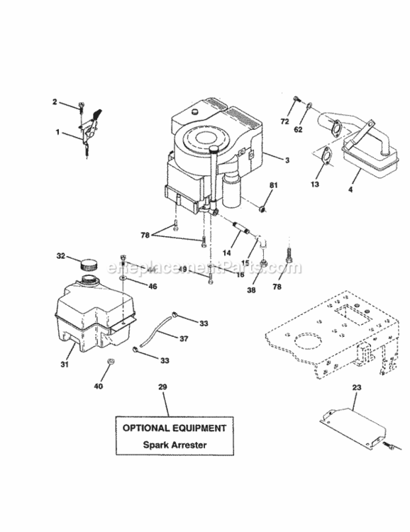 Page H Diagram and Parts List for 917259950  Craftsman Lawn Tractor