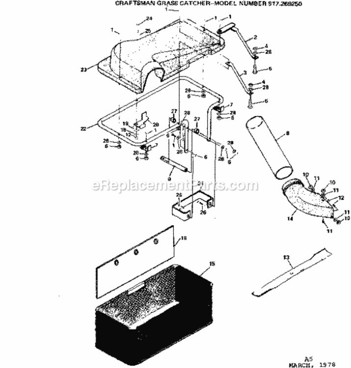 Page A Diagram and Parts List for 917269250  Craftsman Lawn Tractor Accessories
