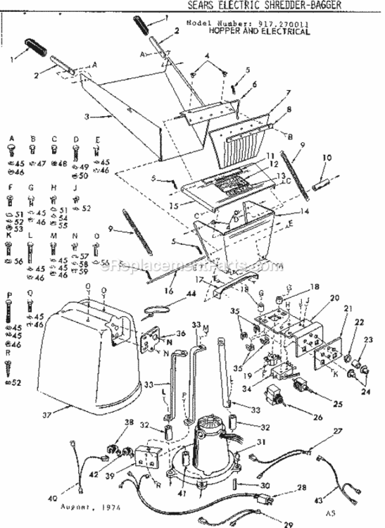 Page A Diagram and Parts List for 917270011  Craftsman Lawn Tractor Accessories