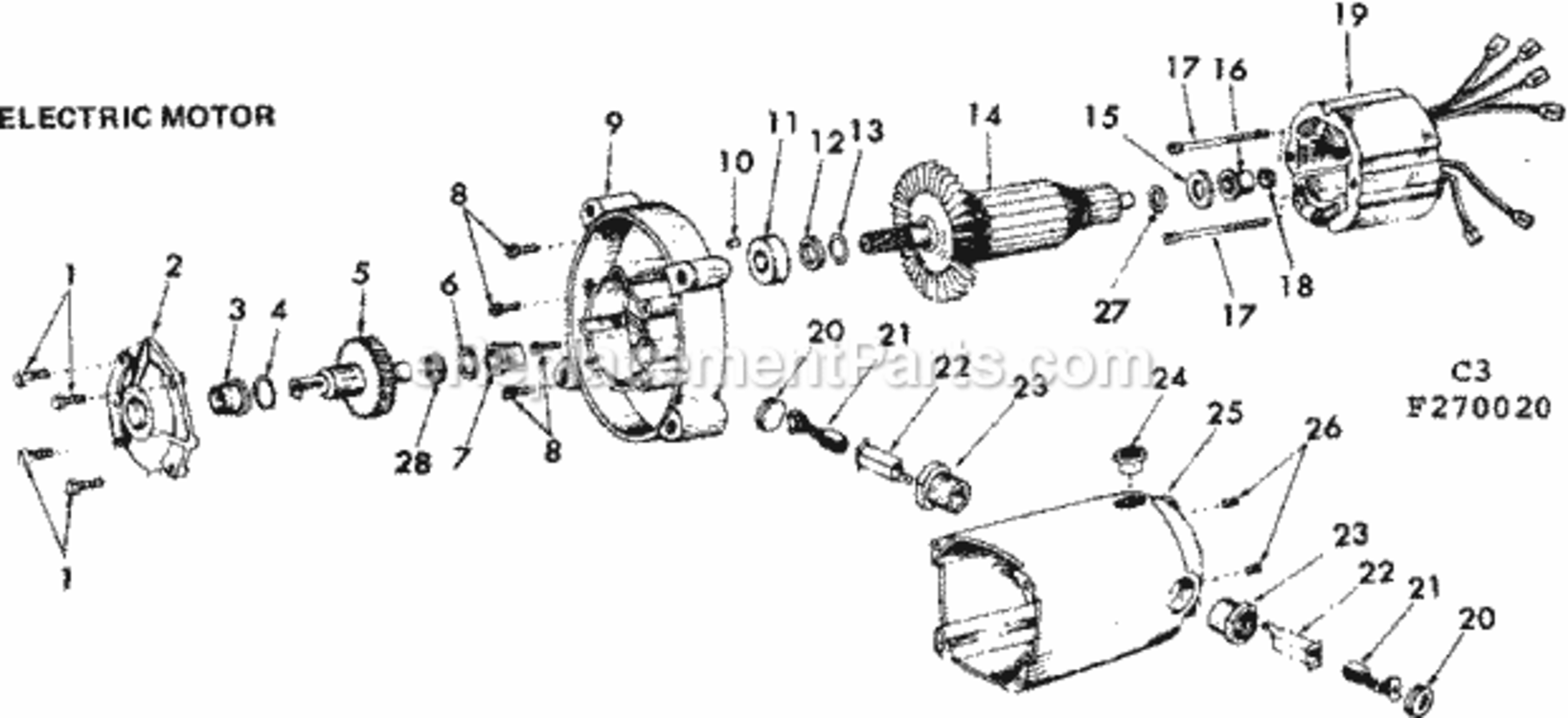 Page C Diagram and Parts List for 917270020  Craftsman Lawn Tractor Accessories