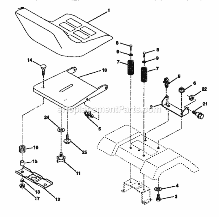 Page F Diagram and Parts List for 917270310  Craftsman Lawn Tractor