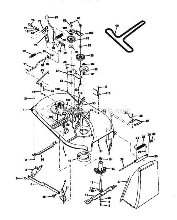 Page J Diagram and Parts List for 917270311  Craftsman Lawn Tractor