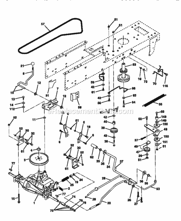 Page C Diagram and Parts List for 917270410  Craftsman Lawn Tractor