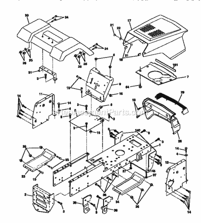 Page B Diagram and Parts List for 917270411  Craftsman Lawn Tractor