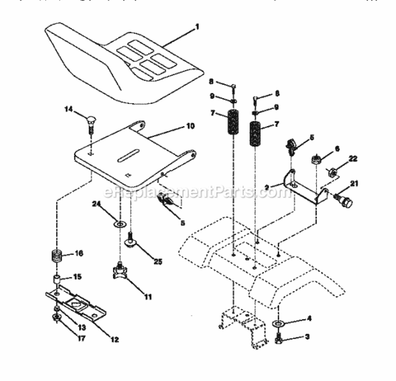 Page F Diagram and Parts List for 917270411  Craftsman Lawn Tractor
