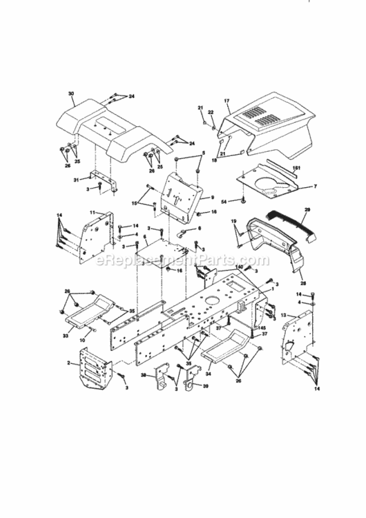 Page B Diagram and Parts List for 917270414  Craftsman Lawn Tractor