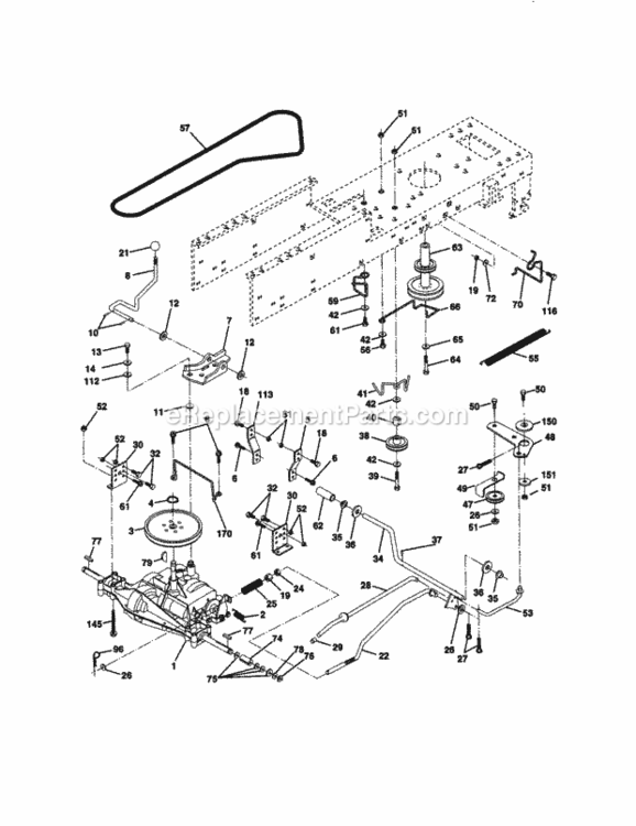 Page C Diagram and Parts List for 917270430  Craftsman Lawn Tractor