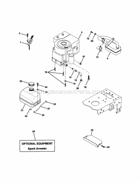 Page E Diagram and Parts List for 917270430  Craftsman Lawn Tractor