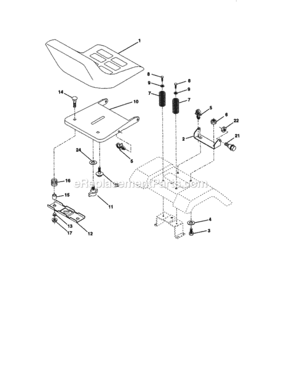 Page F Diagram and Parts List for 917270430  Craftsman Lawn Tractor