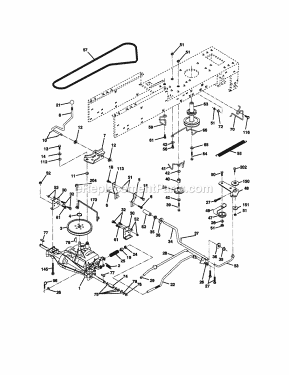 Page C Diagram and Parts List for 917270450  Craftsman Lawn Tractor