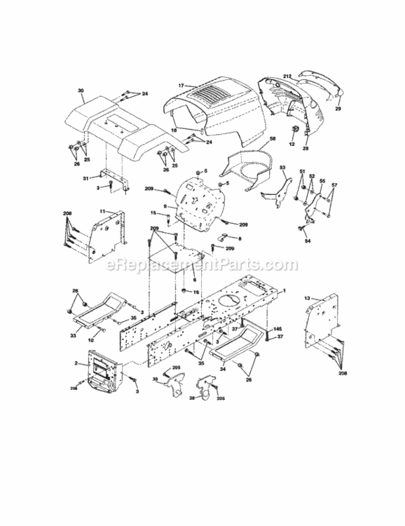 Page B Diagram and Parts List for 917270451  Craftsman Lawn Tractor