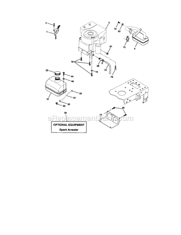 Page E Diagram and Parts List for 917270451  Craftsman Lawn Tractor