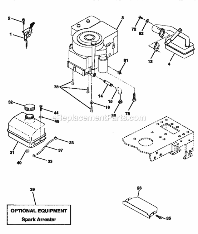 Page E Diagram and Parts List for 917270510  Craftsman Lawn Tractor