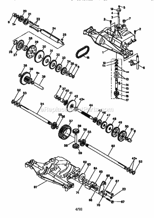 Page K Diagram and Parts List for 917270511  Craftsman Lawn Tractor