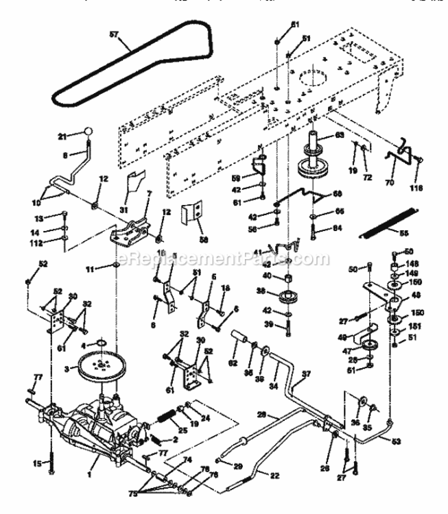 Page C Diagram and Parts List for 917270511  Craftsman Lawn Tractor