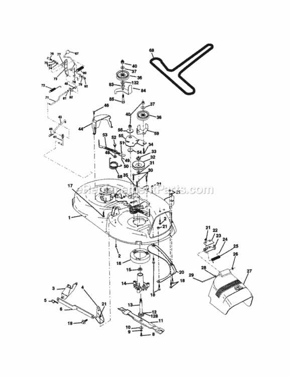 Page J Diagram and Parts List for 917270513  Craftsman Lawn Tractor