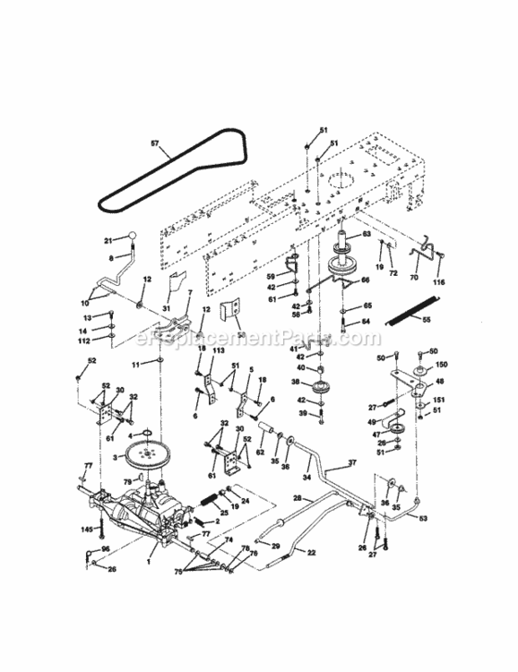 Page C Diagram and Parts List for 917270513  Craftsman Lawn Tractor