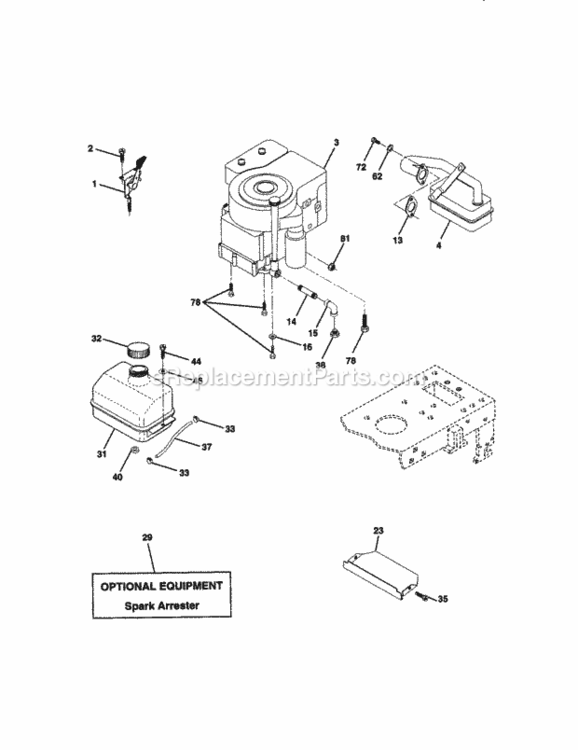 Page E Diagram and Parts List for 917270513  Craftsman Lawn Tractor