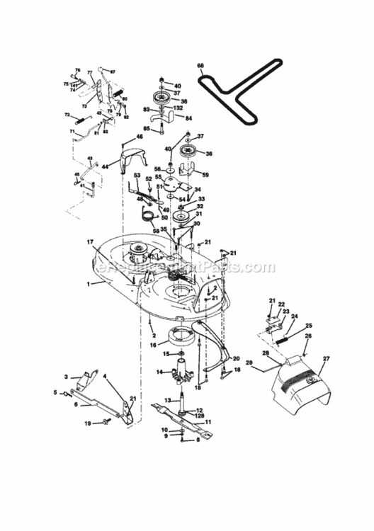 Page J Diagram and Parts List for 917270514  Craftsman Lawn Tractor