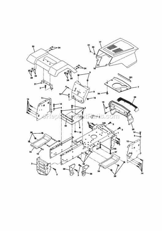 Page B Diagram and Parts List for 917270514  Craftsman Lawn Tractor