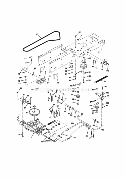 Page C Diagram and Parts List for 917270514  Craftsman Lawn Tractor