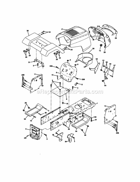 Page B Diagram and Parts List for 917270533  Craftsman Lawn Tractor