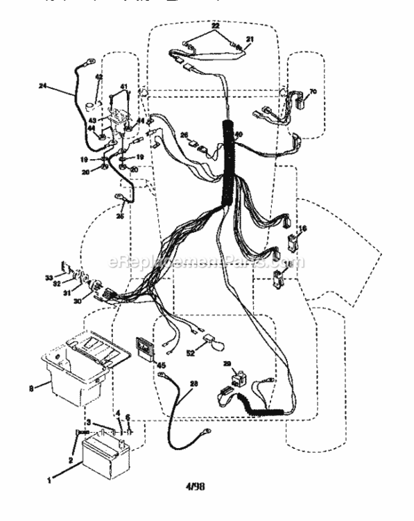 Page A Diagram and Parts List for 917270721  Craftsman Lawn Tractor
