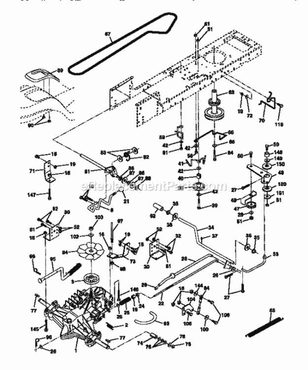 Page C Diagram and Parts List for 917270721  Craftsman Lawn Tractor