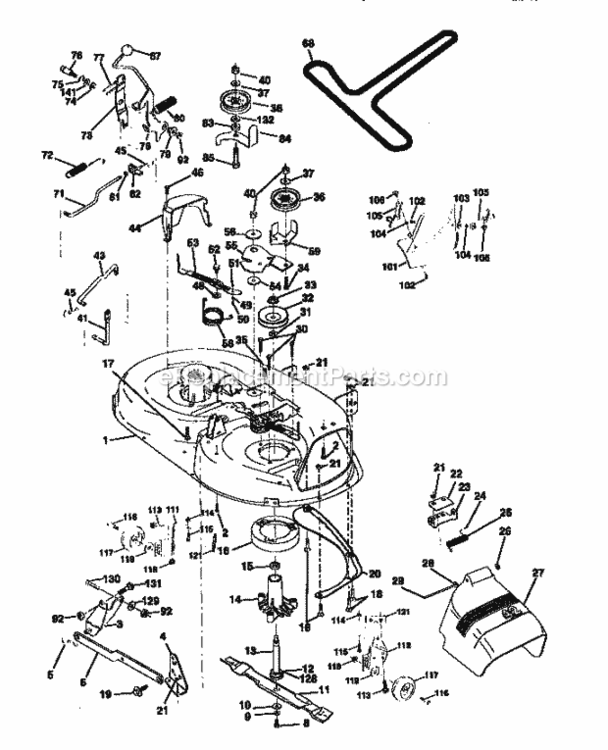 Page J Diagram and Parts List for 917270722  Craftsman Lawn Tractor
