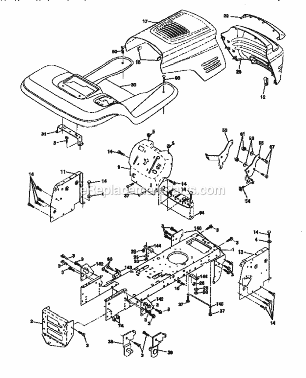 Page B Diagram and Parts List for 917270722  Craftsman Lawn Tractor