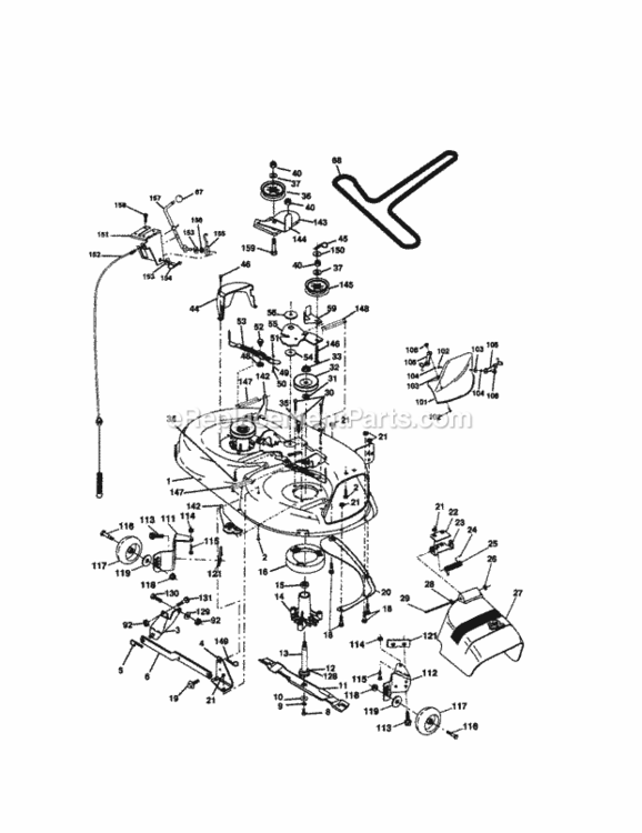 Page J Diagram and Parts List for 917270751  Craftsman Lawn Tractor