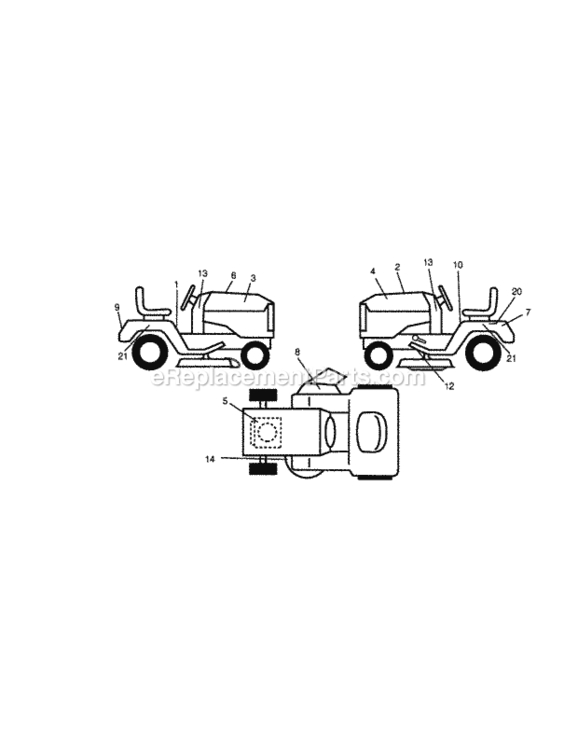 Page H Diagram and Parts List for 917270751  Craftsman Lawn Tractor