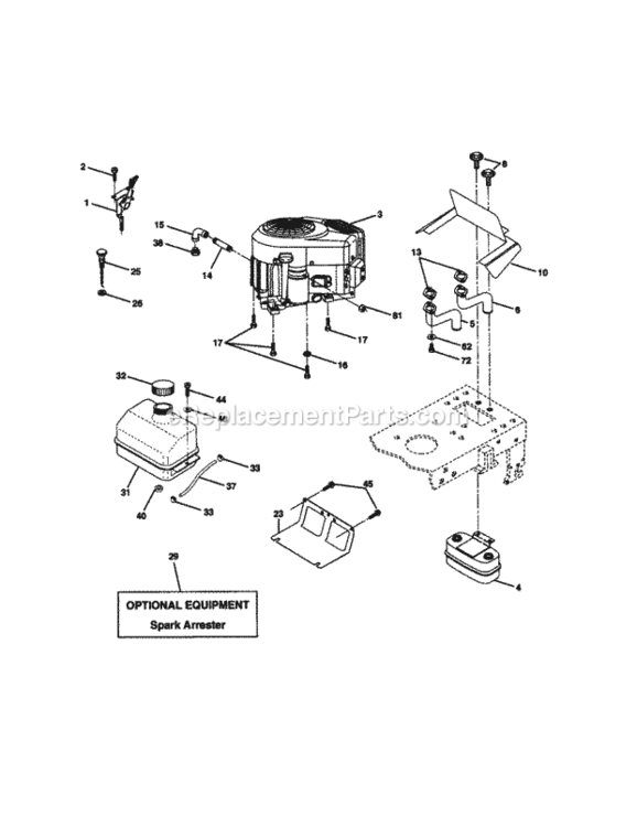 Page E Diagram and Parts List for 917270752  Craftsman Lawn Tractor