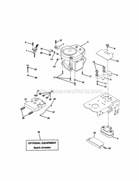 Page E Diagram and Parts List for 917270771  Craftsman Lawn Tractor